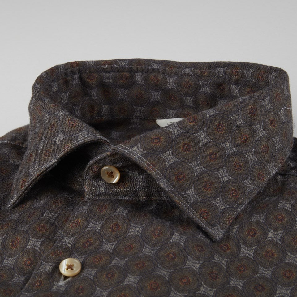 STENSTROMS brown patterned casual shirt