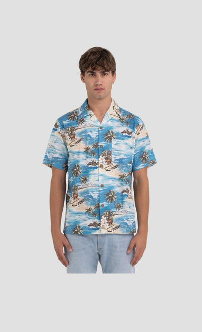 REPLAY Poplin Hawaiian shirt