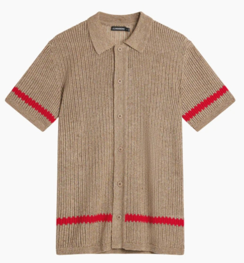 J. LINDEBERG safari knitted shirt beige
