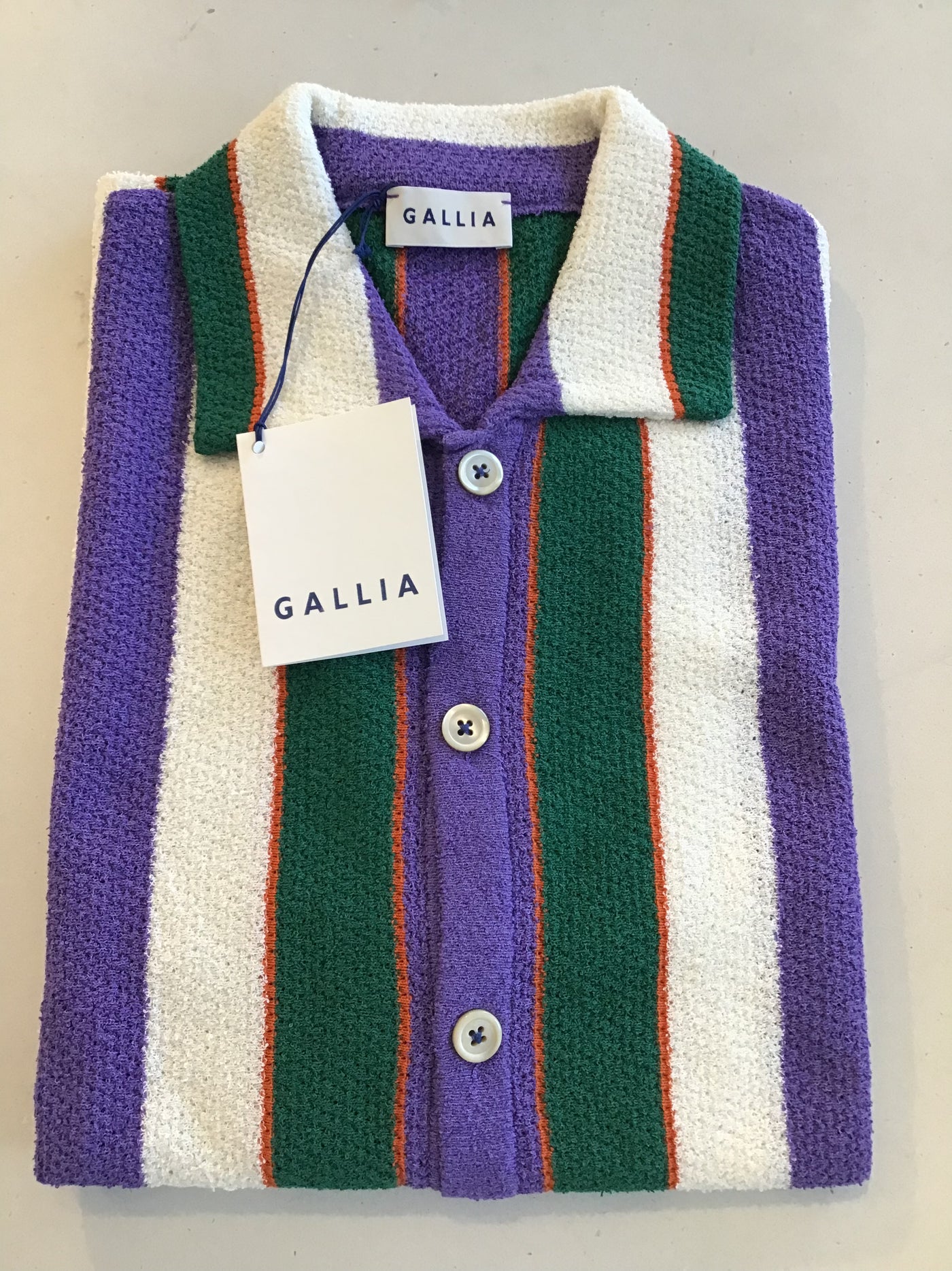 GALLIA multi stripe short shirt