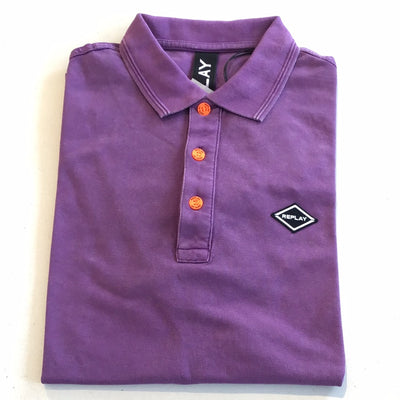 REPLAY logo polo knit Purple